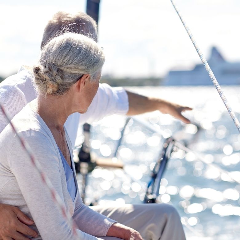 Couple sailing