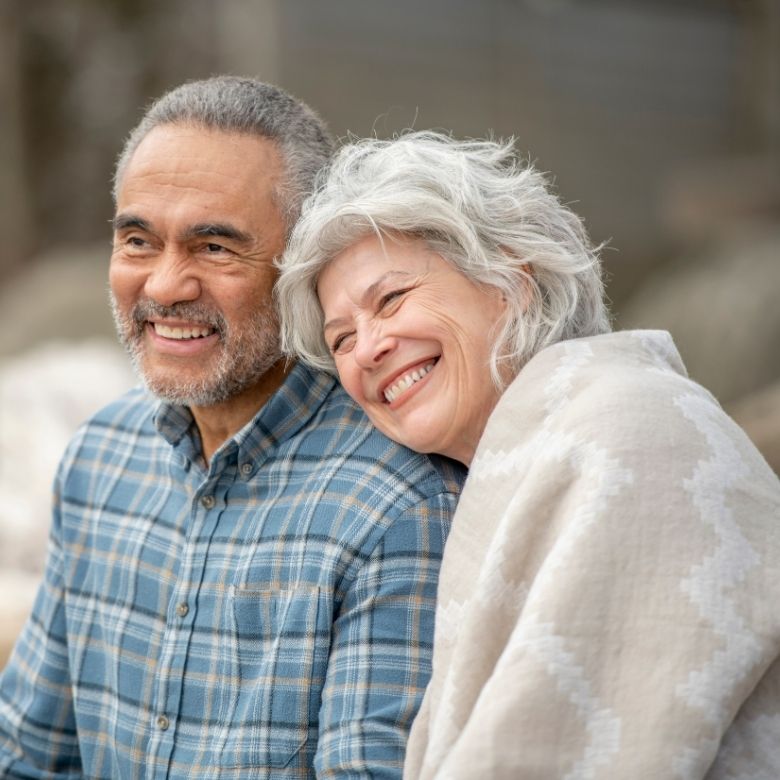Man and woman smiling